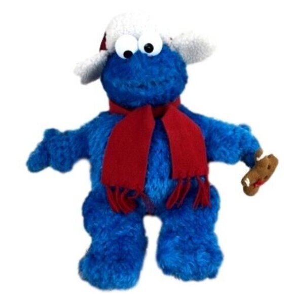 Vintage 2005 Gund Sesame Street Cookie Monster 18" Plush Hat Scarf Cookie  45516 - Picture 1 of 10